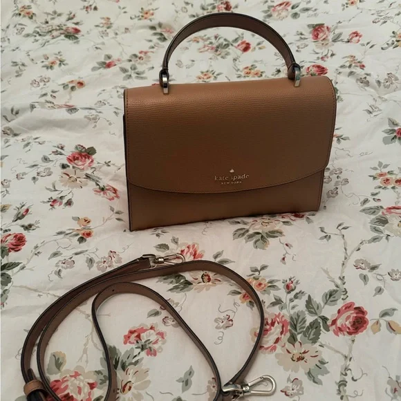 Kate Spade Tan Leather Satchel with Classic Silhouette - Picture 3 of 14